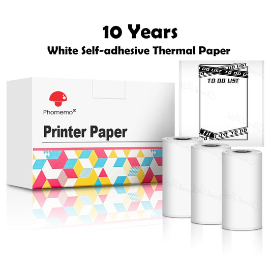 3 Rolls Self-adhesive Transparent Sticker Thermal Paper
